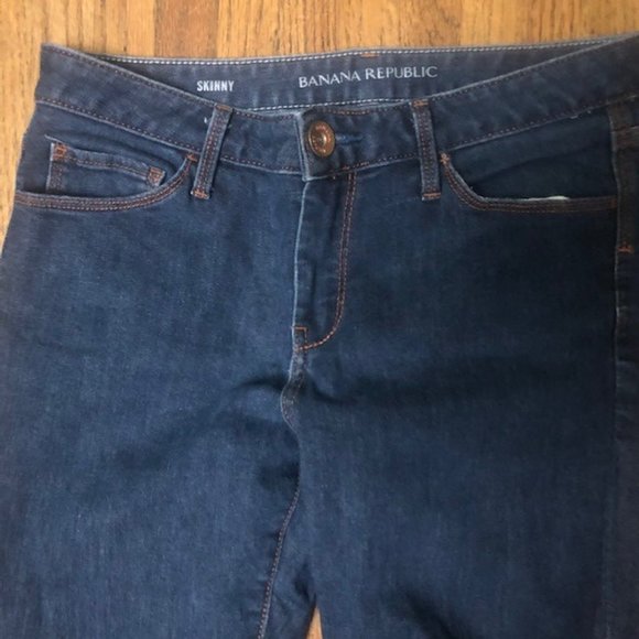 Banana Republic Premium Denim Low Rise Dark Skinny - Picture 2 of 5